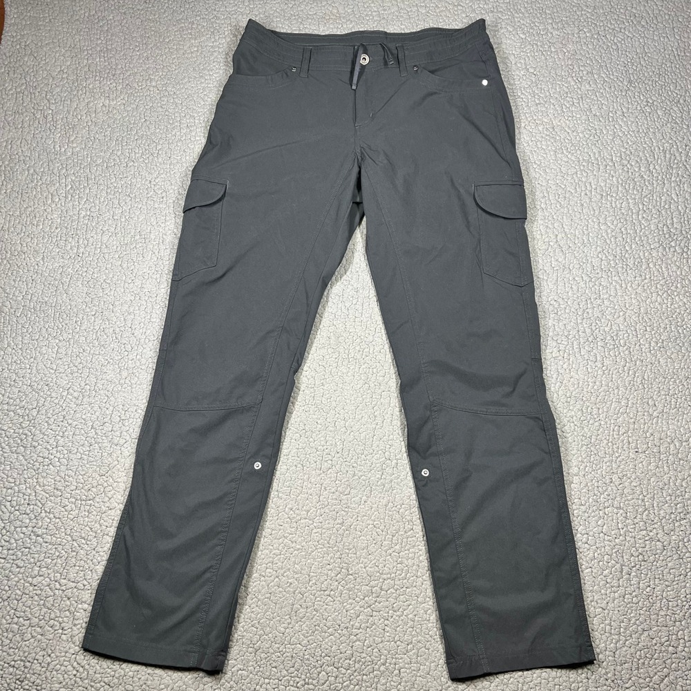 KUHL Splash Cargo Pants Women 12 REG Roll Up Hiking Outdoor Black Gorpcore
